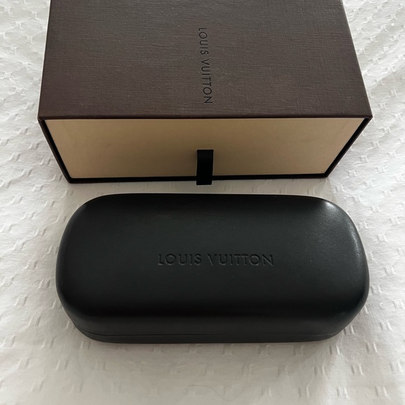 Louis Vuitton Black Men's Eyewear Case with Embossed Logo
